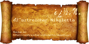 Ösztreicher Nikoletta névjegykártya